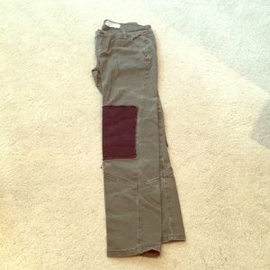 Free People Cropped Knee Patched Pants